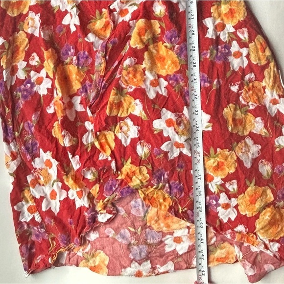 & Other Stories Floral Wrap Dress Red  Flower pattern Size 4 Los Angeles - Picture 4 of 10